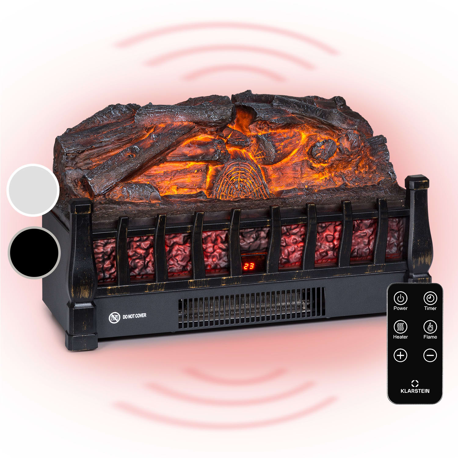 Klarstein Kamini FXL 2G, elektromos kandalló, kandallóbetét, 1800 W, 3D LED lángillúzió