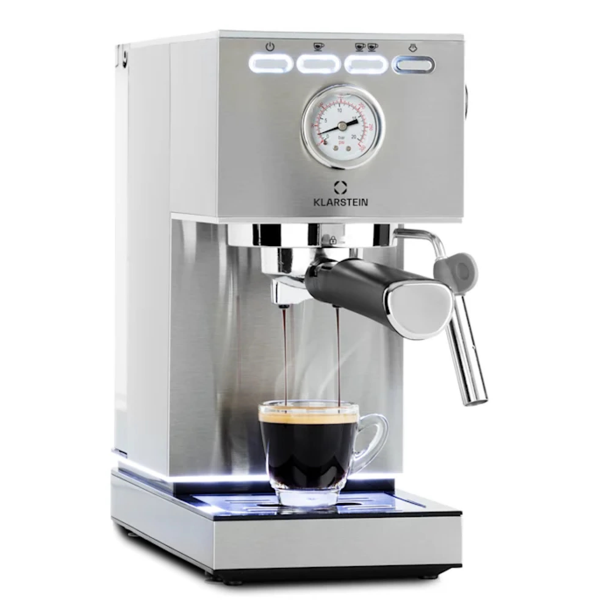 Klarstein Pausa, eszpresszógép, 1350 W, 20 bar, 1,4 l, rozsdamentes acél