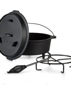 Klarstein Guernsey, prémium öntöttvas edény, 12.0 barbecue edény, öntöttvas, lábacskák, XL/13,6 l méret