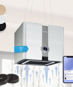 Klarstein Futurelight Smart, sziget páraelszívó, recirkuláció, 420 m³/ó, LED, nemesacél