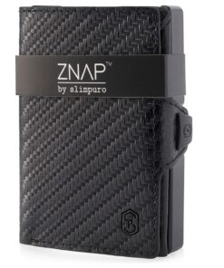 Slimpuro ZNAP, vékony pénztárca, 12 kártya, érme rekesz, 8,9 x 1,8 x 6,3 cm (SZ x M x M), RFID védelem