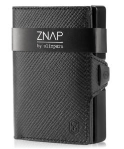 Slimpuro ZNAP, vékony pénztárca, 12 kártya, érmetartó, 8,9 x 1,8 x 6,3 cm (SZ x M x M), RFID védelem