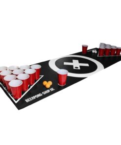 BeerCup Baseliner, alátét játékterülettel beer pongra, audio, fogantyúk, labdataró, 6 labdácska