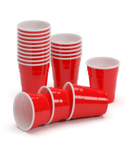 BeerCup Nadal, piros feles poharak, 2 Oz, 50 ml, poharak alkoholra, újrafelhasználható, robusztus