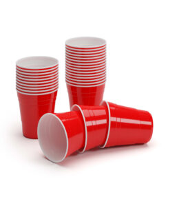 BeerCup Nadal 10 Oz, piros parti poharak, US-College Style, 295 ml, újrafelhasználható