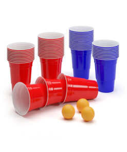 BeerCup Nadal 16 Oz, piros és kék party pohár készlet, két szín, mellékelve labdácskák és szabályzat