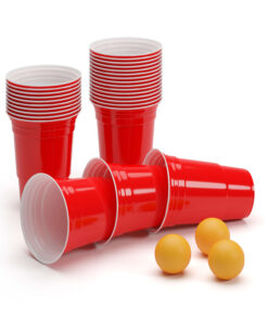 BeerCup Andrews, piros söröspoharak, 473 ml (16 oz), robusztus, mellékelve labdácskák és szabályok