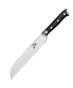 Zelite Infinity by Klarstein Alpha-Royal Japanese Series, 8" kenyérvágó kés, 18° fogazott él, damaszkuszi acél