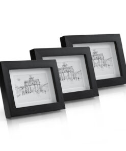 Casa Chic Brighton, képkeretek, 3 db-os szett, üveg, 10 x 15 cm-es keret, paszpartu, valódi fa