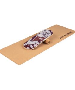BoarderKING Indoorboard Classic, egyensúlyozó deszka, alátét, henger, fa / parafa, piros