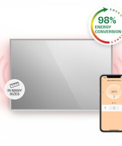 Klarstein La Palma 750 smart, infravörös hősugárzó 2 az 1-ben, 85 x 60 cm, 750 W, tükör elülső rész