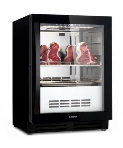 Klarstein Steakhouse Pro 98 Onyx, húsérlelő hűtőszekrény, 1 zóna, 98 liter, 1-25°C, érintőképernyő, panoráma ablak