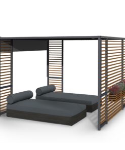 Blumfeldt Valence, pavilon, 3 x 3 m, UV50+, vízlepergető, napelemes LED világítás, napelem
