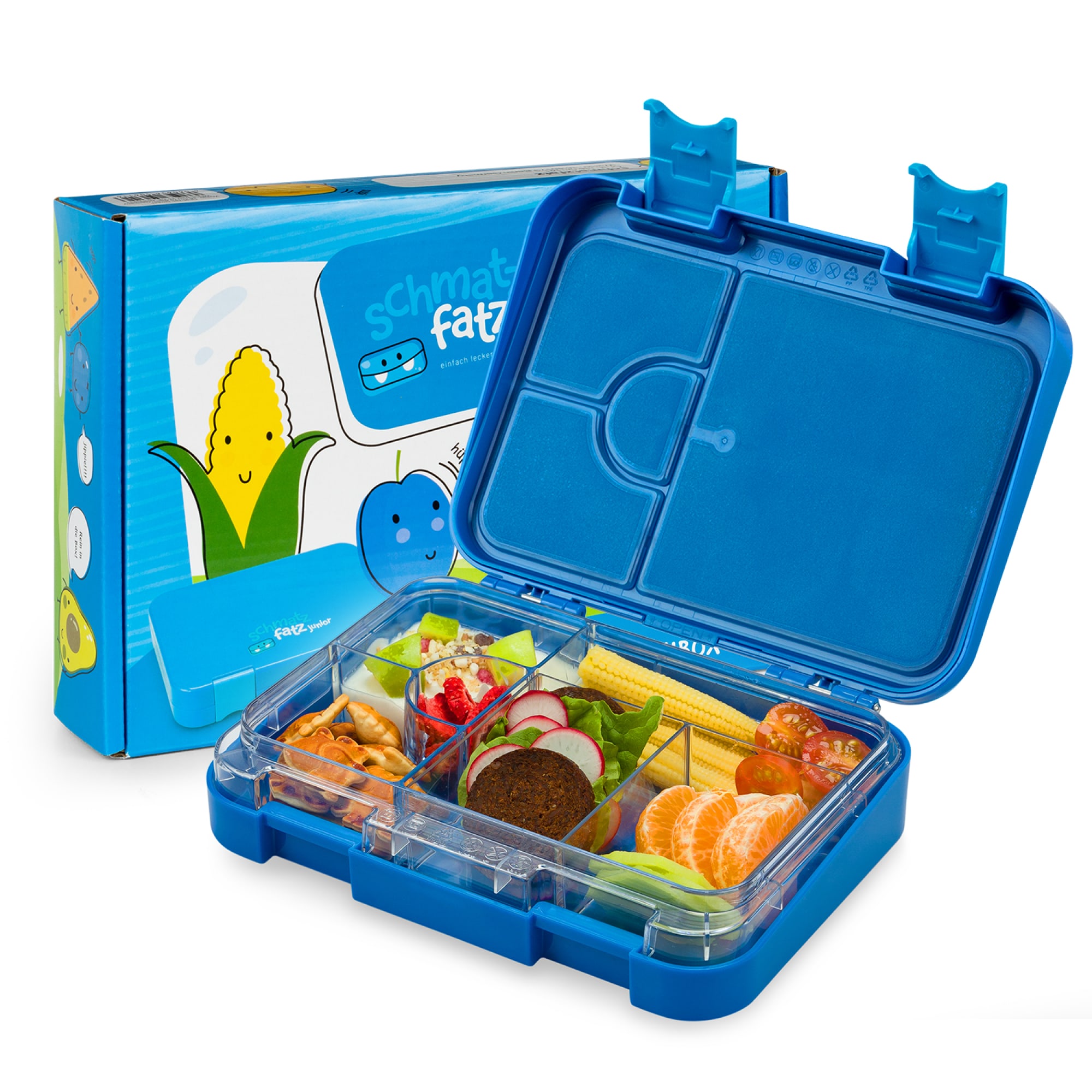 Klarstein Schmatzfatz junior tízórais doboz, 6 rekesz, 21,3 x 15 x 4,5 cm, BPA mentes