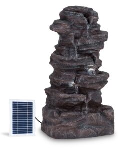 Blumfeldt Stonehenge XL, napelemes szökőkút, LED világítás, polyresin, lítium-ion akkumulátor