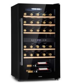 Klarstein Barossa 29 Duo, borhűtő, 80 liter, 29 palack, 2 zóna, gombos vezérlés