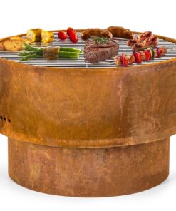 Blumfeldt Pompeji Rust, tűzrakóhely és grill, Ø 60cm, acél