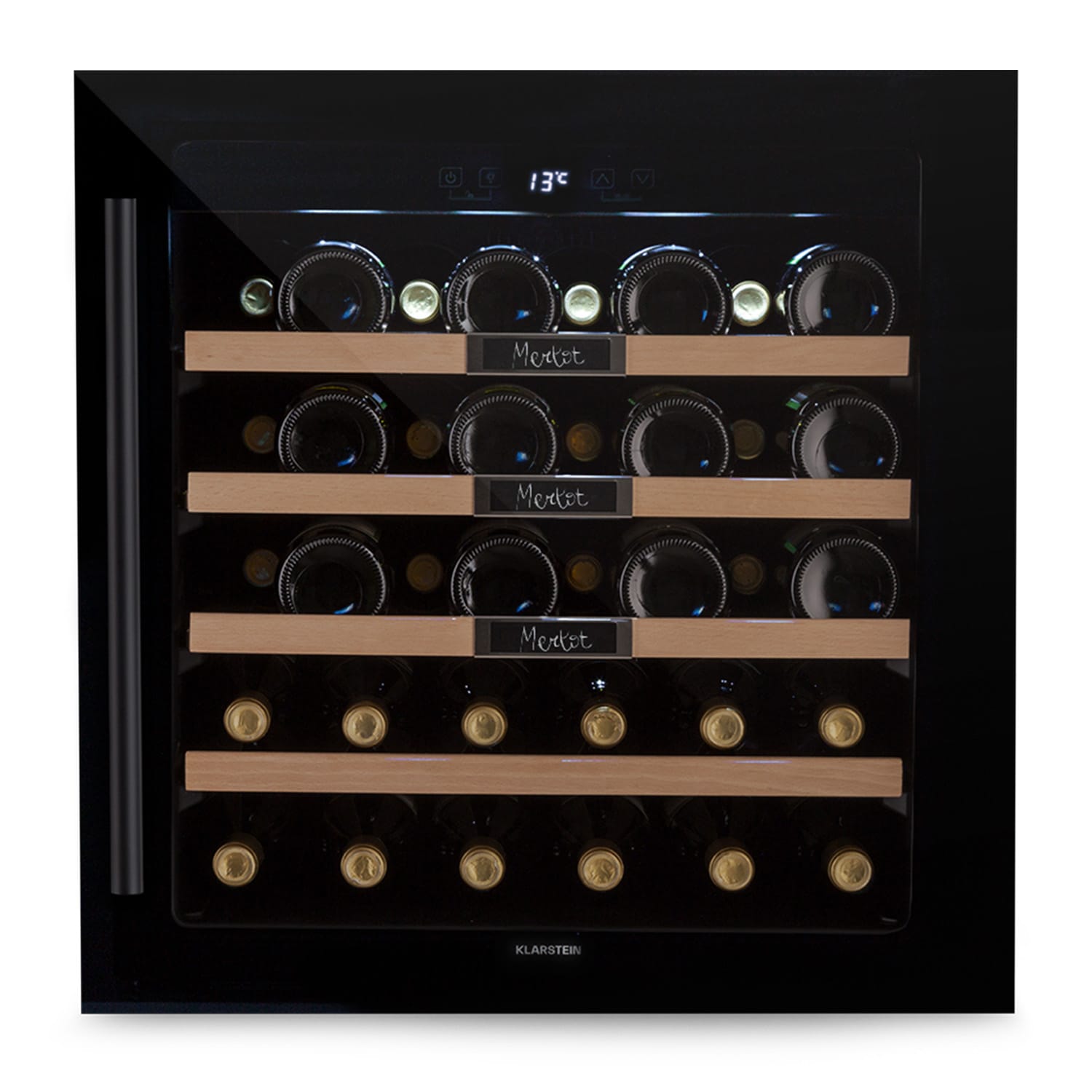 Klarstein Vinsider 36 Built-In Uno, beépített borhűtő, 92 liter, 36 palack, rozsdamentes acél