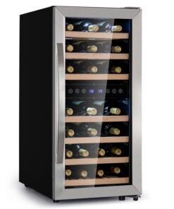 Klarstein Vinamour 33 Duo, borhűtő, 89 liter, 33 palack, 2 zóna, 5-18 °C, érintésvezérlés