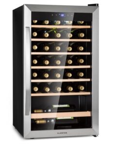 Klarstein Vinamour 32 Uno, borhűtő, 95 liter, 36 palack, 4-18 °C, 1 zóna, érintésvezérlés