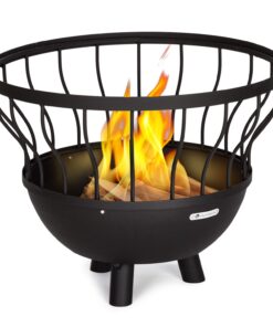 Blumfeldt Nantai, 3 az 1-ben tűzrakóhely grillel és asztallal, Ø 66 cm, Ø 50 cm grill rostély, acél, bambuszlap