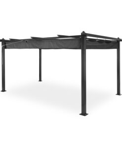 Blumfeldt Pantheon, pergola, 3 x 4 m, alumínium, napellenző, poliészter, szürke