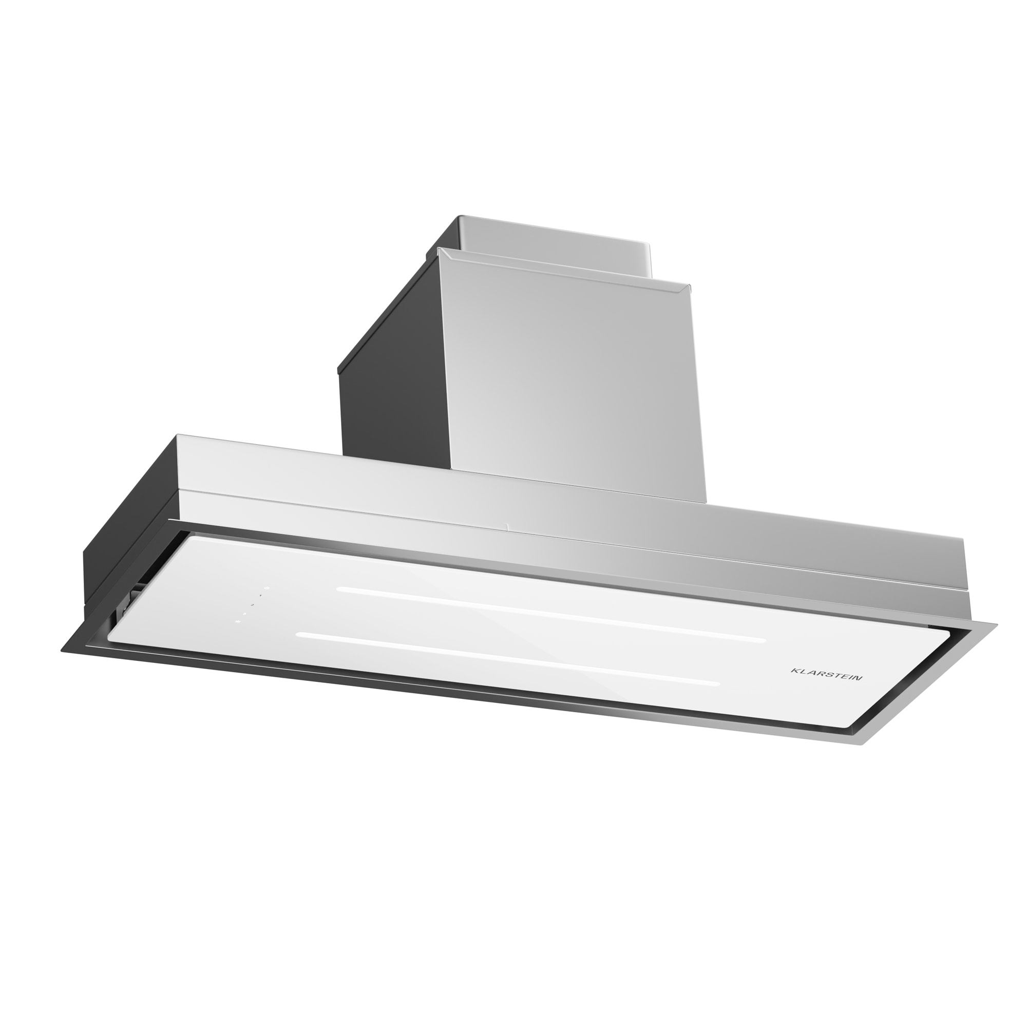 Klarstein High Line Eco 90, Mennyezeti páraelszívó, 90 cm, 436 m³/ó, fokozatok, távirányító, környezeti világítás