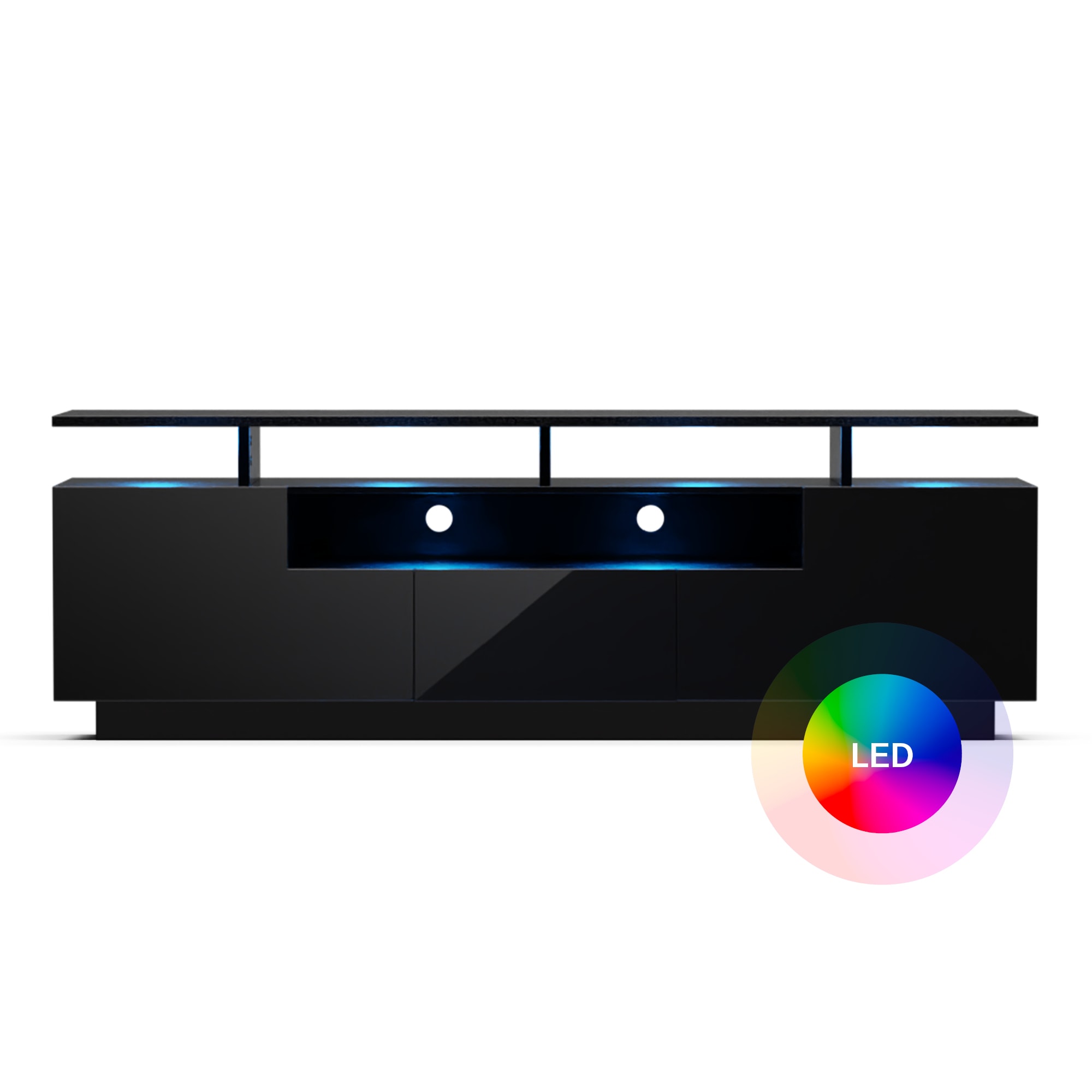 Blumfeldt Perth Lowboard, TV szekrény, 150 x 35 x 50 cm, LED
