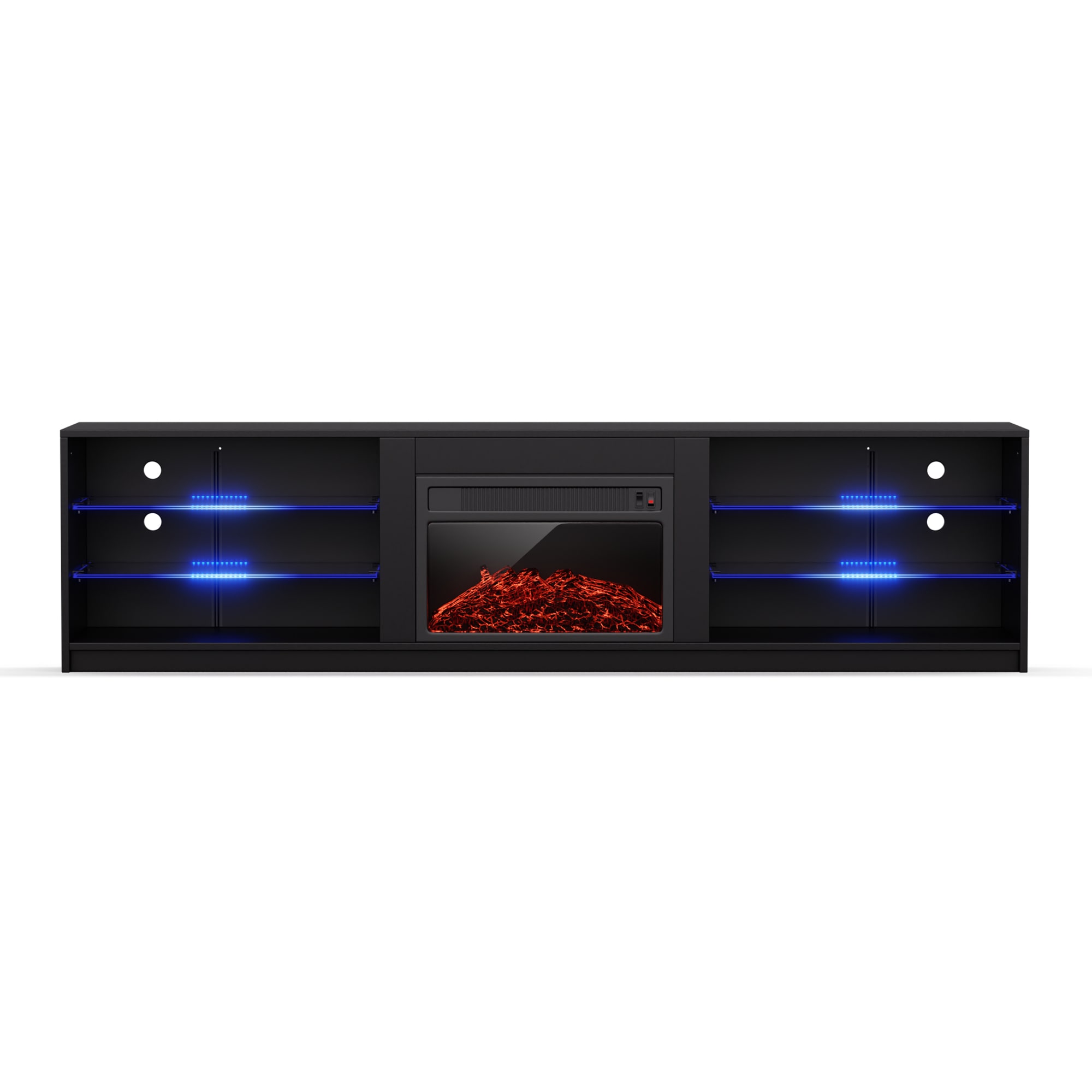 Blumfeldt Perth Medium Lowboard TV-szekrény elektromos kandallóval, 160 x 40 x 30 cm, LED