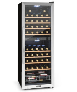 Klarstein Vinamour 54D, borhűtő, 148 liter, 54 palack, 2 zóna, rozsdamentes acél
