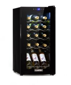 Klarstein Shiraz 15 Slim Uno, borhűtő, 44 liter, 135 W, 5 – 18 °C, érintőképernyős, fekete
