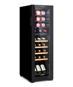 Klarstein Bovella 27 Duo+, 2 zónás borhűtő, 74 liter, 27 palack, üvegajtó