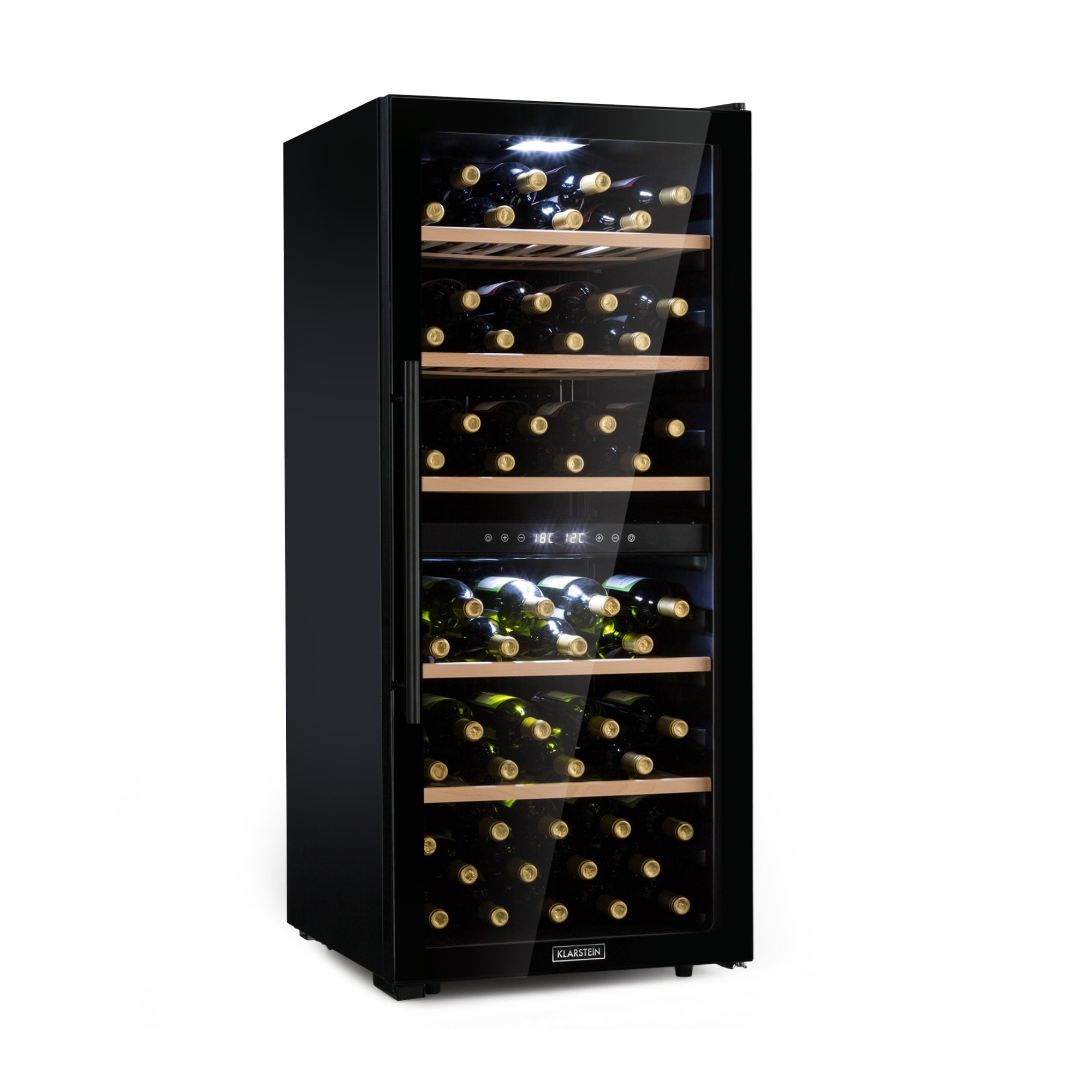 Klarstein Barossa 102D, borhűtő, 2 zóna, 102 palack, LED érintőképernyő, fekete