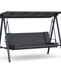 Blumfeldt LuxeLounge, hollywoodi hinta, 3 üléses, egyénileg állítható, porszórt acél, időjárásálló