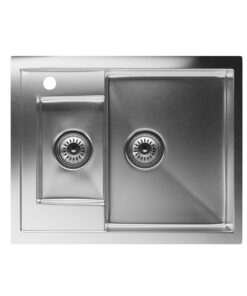 Klarstein TitanSteel konyhai mosogató, 61 x 50 cm, 2 mosogató, rozsdamentes acél, tűzálló