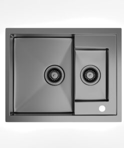 Klarstein TitanSteel konyhai mosogató, 61 x 50 cm, 2 mosogató, rozsdamentes acél, tűzálló