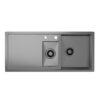 Klarstein TitanSteel konyhai mosogató lefolyóval, 100 x 45 cm, 2 mosogató, rozsdamentes acél, hőálló