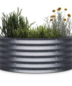 Blumfeldt High Grow Half Circle, félkör alakú magaságyás, 105x43x60 cm, hullámos acéllemezből, egyszerű összeszerelés, rozsda- és fagyálló