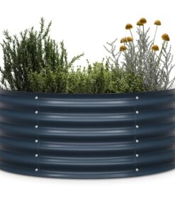 Blumfeldt High Grow Half Circle, félkör alakú magaságyás, 105x43x60 cm, hullámos acéllemezből, egyszerű összeszerelés, rozsda- és fagyálló