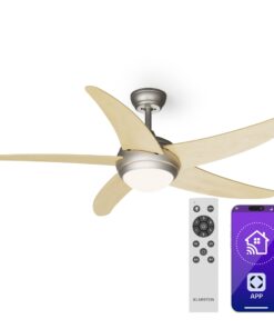 Klarstein Bolero 2 az 1-ben Smart, mennyezeti ventilátor, Ø 132 cm, fény 55 W, távirányító, vezérlés applikáción keresztül, 2 menetirány