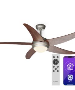 Klarstein Bolero 2 az 1-ben Smart, mennyezeti ventilátor, Ø 132 cm, fény 55 W, távirányító, vezérlés applikáción keresztül, 2 menetirány