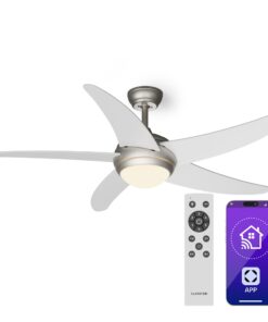 Klarstein Bolero 2 az 1-ben Smart, mennyezeti ventilátor, Ø 132 cm, fény 55 W, távirányító, vezérlés applikáción keresztül, 2 menetirány