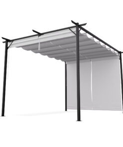 Blumfeldt Pantheon Robust, pergola, 3 x 4 m, oldalsó redőnyökkel, időjárásálló porszórt acél