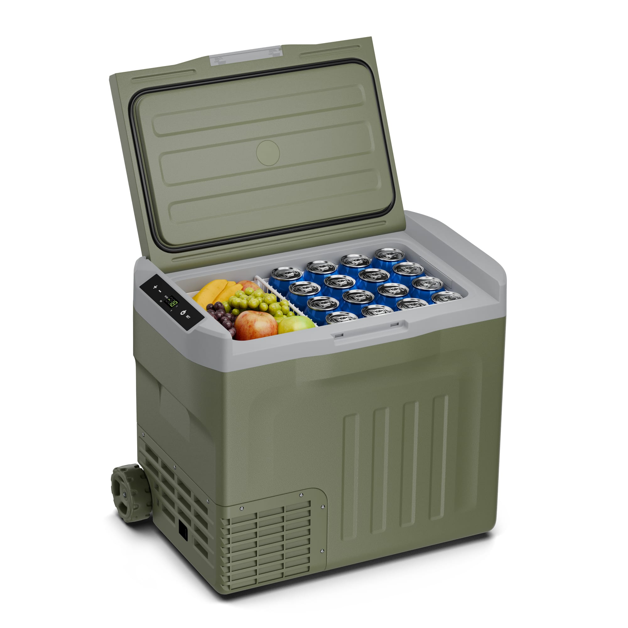 Klarstein PolarForce 37l kompresszoros hűtődoboz, LCD panel, világítás, off-road, akkumulátorvédelem, 12V/230V