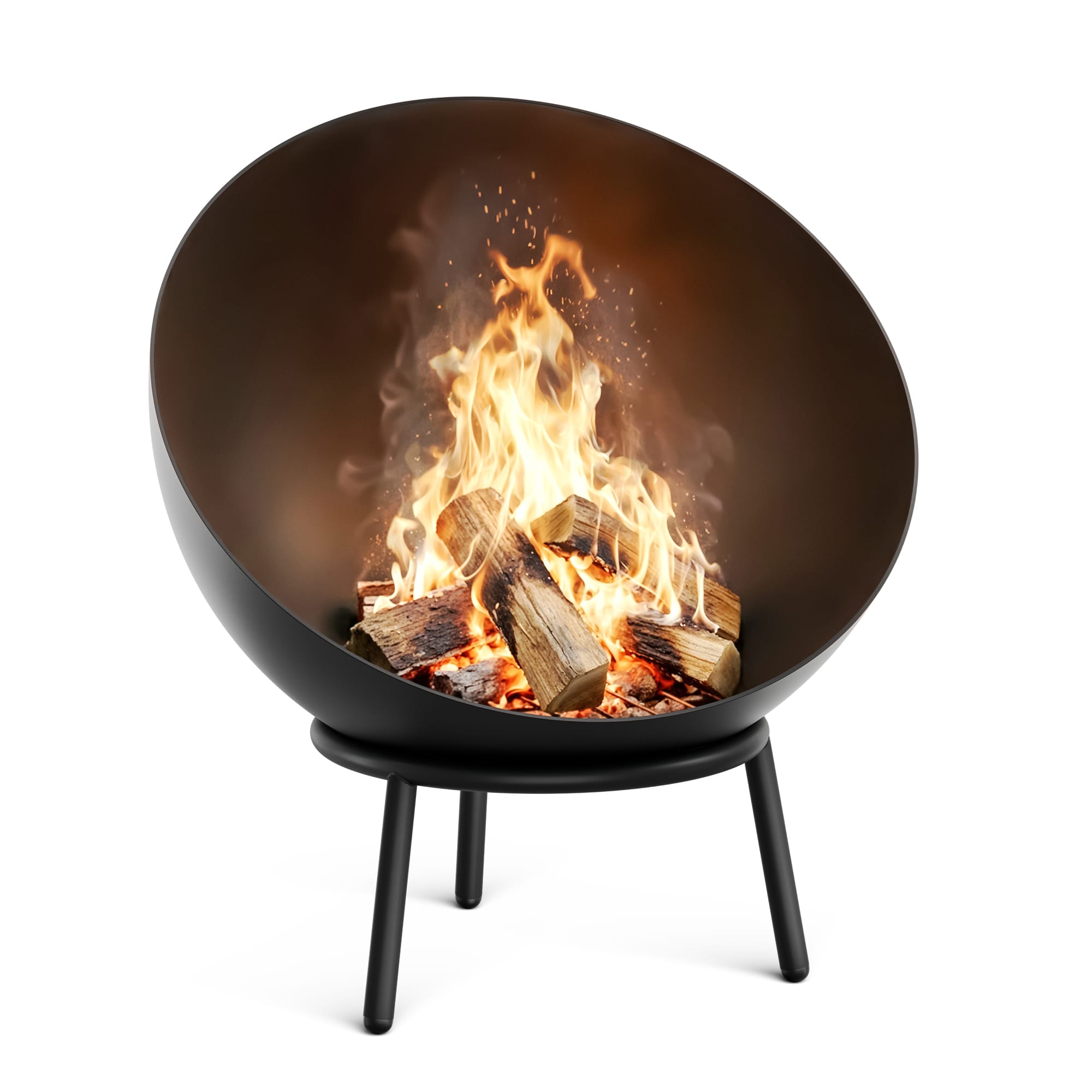 Klarstein Fireball alacsony tűzálló tál | Rozsdamentes | Döntésbiztos | Masszív | 66 cm | Fekete
