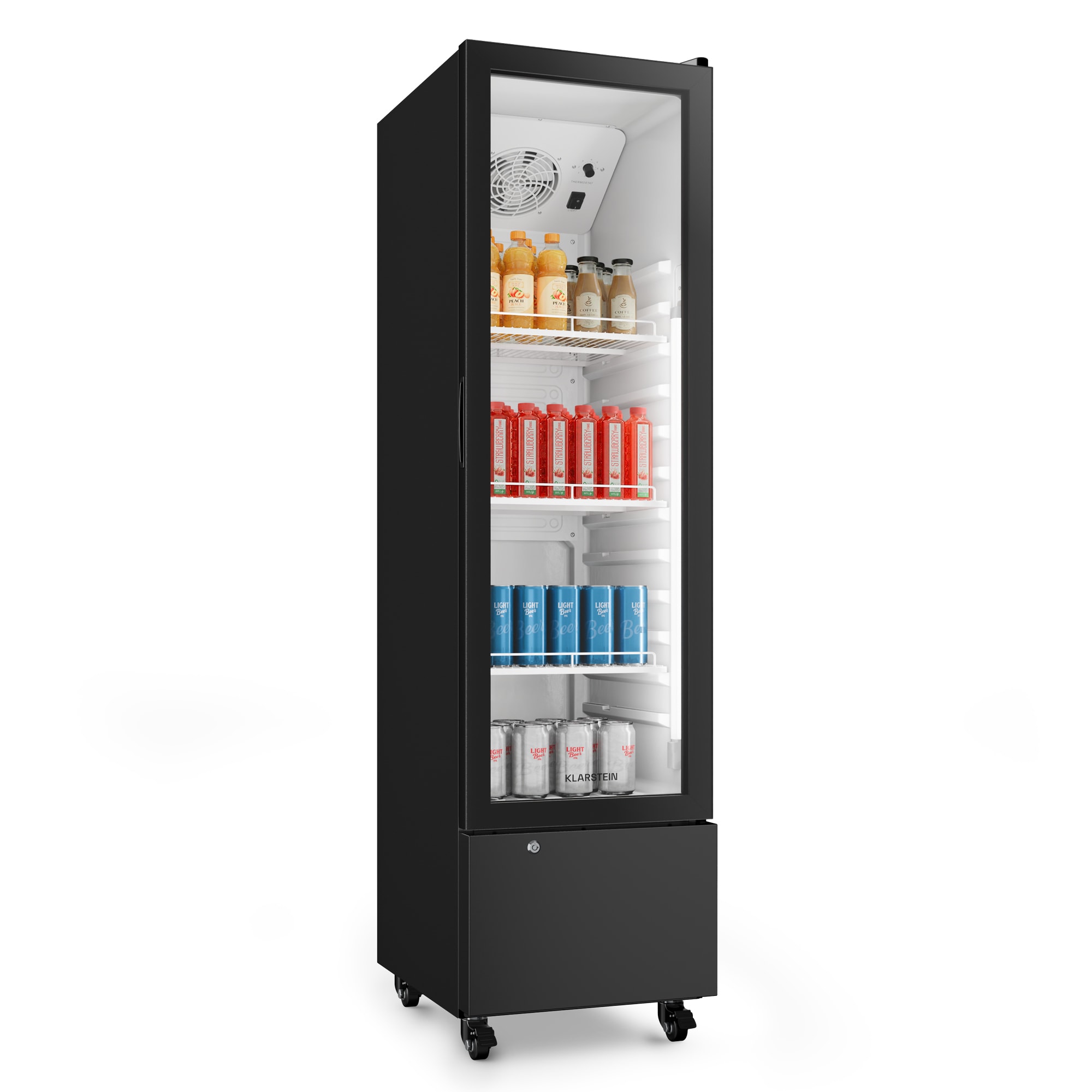 Klarstein GrandCooler Gastro italkhűtő | 163,5 x 43 cm | LED belső világítás | Fekete