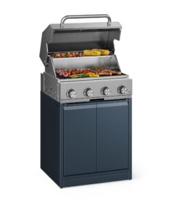 Klarstein WaldChef kerti konyha | Gázgrill | 4 égő | 30 mbar | 12800 W | Öntöttvas rács | Rozsdamentes acél