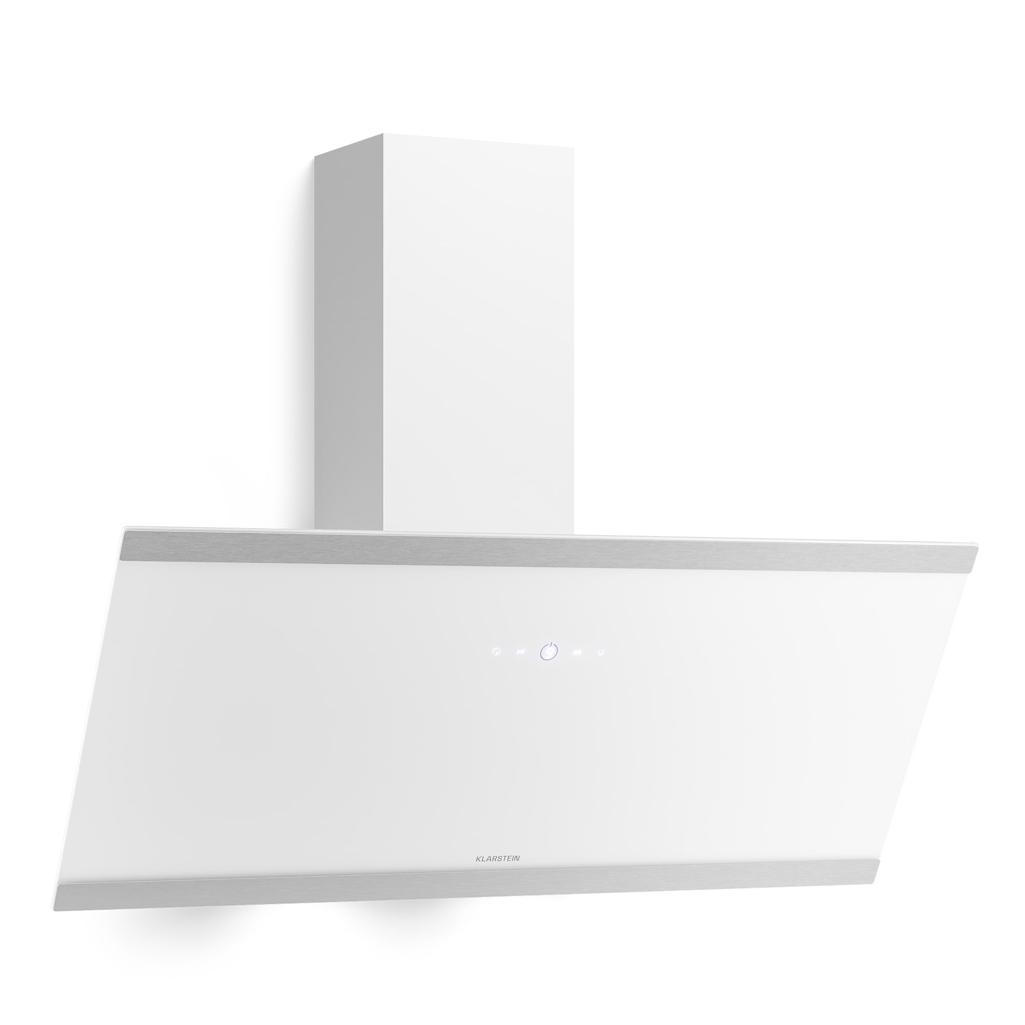Klarstein Flashline szabadon álló páraelszívó | Kivezetéses és keringtetéses üzemmód | Modern dizájn | 578 m³/h | 90 cm