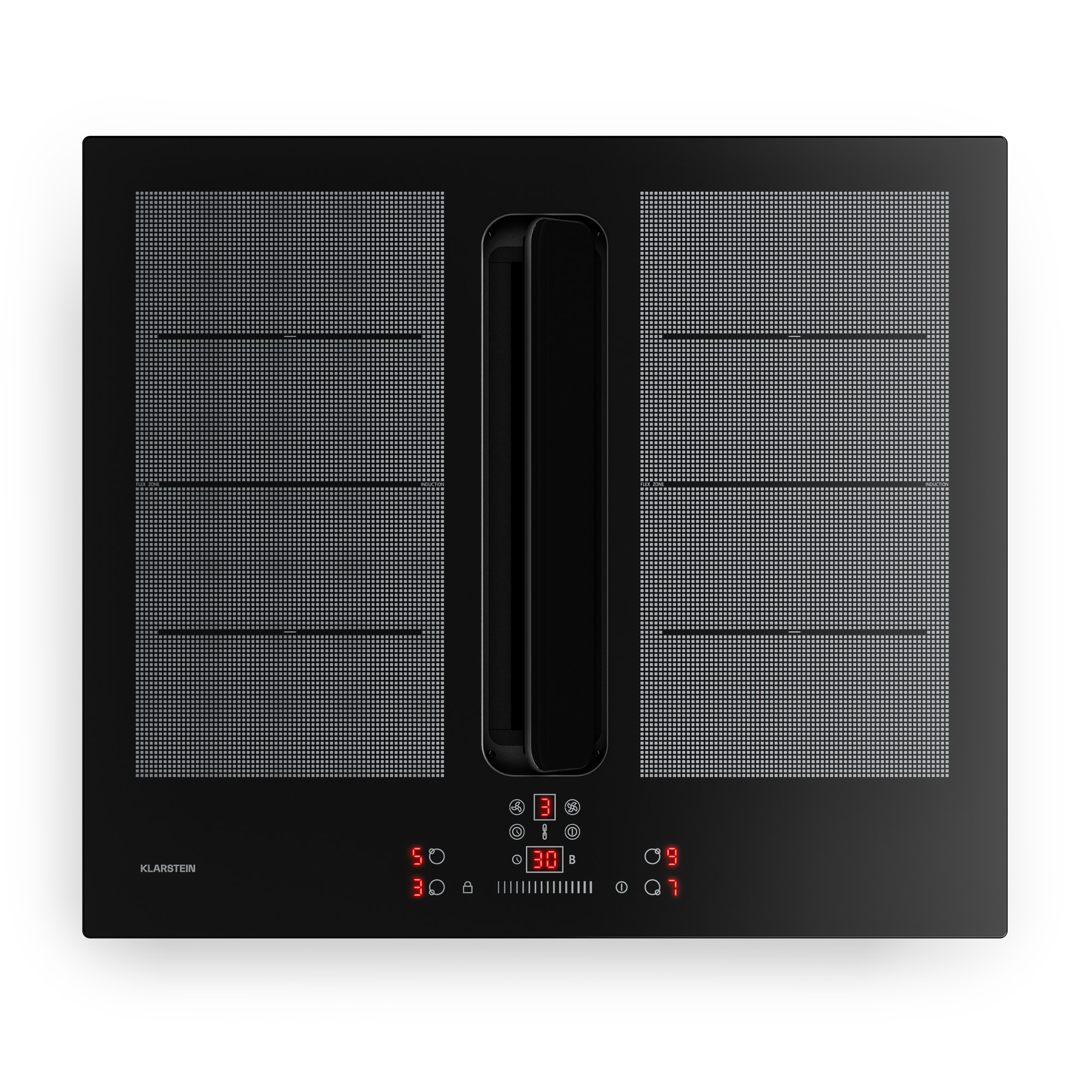 Klarstein ChefFusion indukciós főzőlap páraelszívóval | 4 főzőzóna | 7200 W | 504,3 m³/h | 60 cm