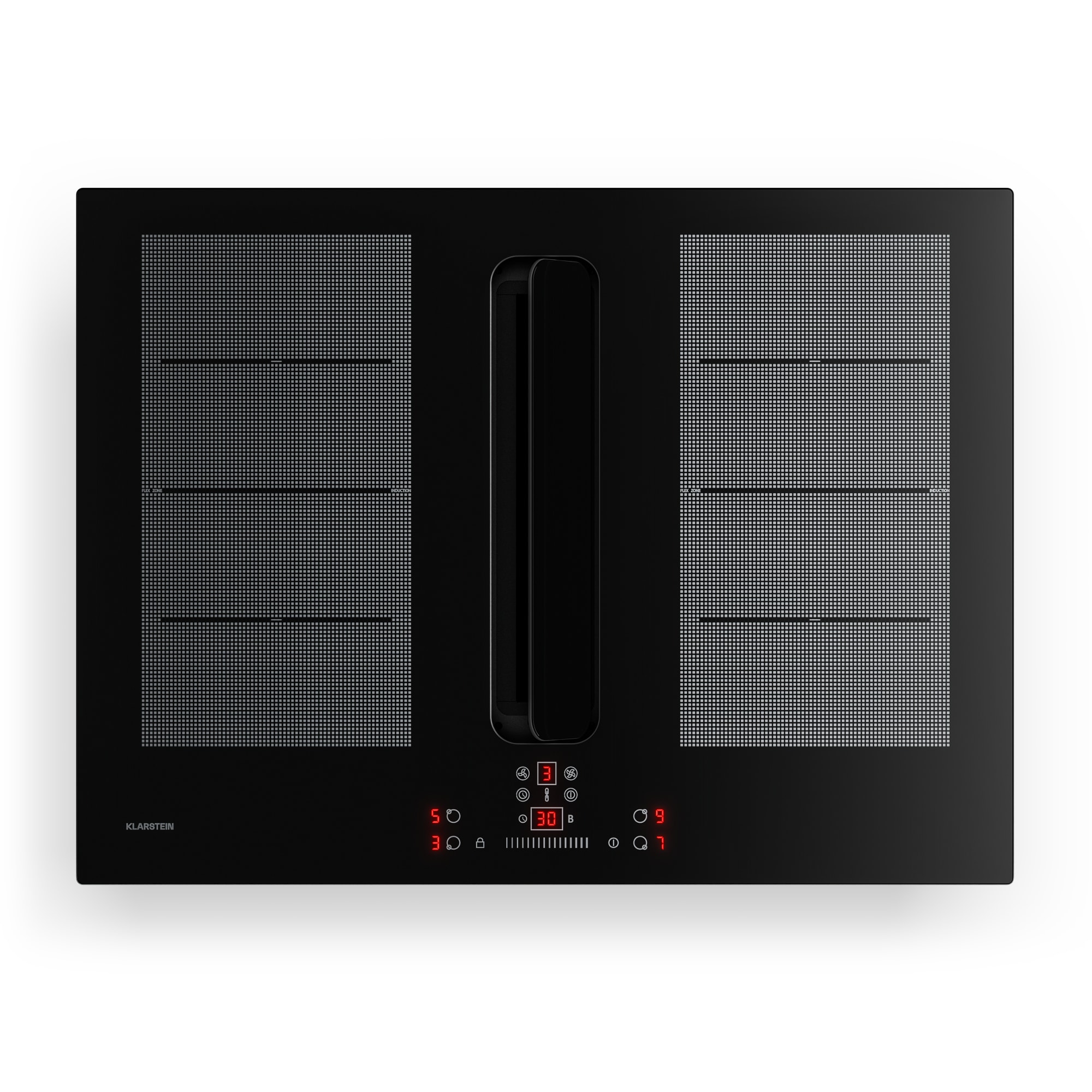 Klarstein ChefFusion indukciós főzőlap páraelszívóval | 4 főzőzóna | 7200 W | 504,3 m³/h | 70 cm